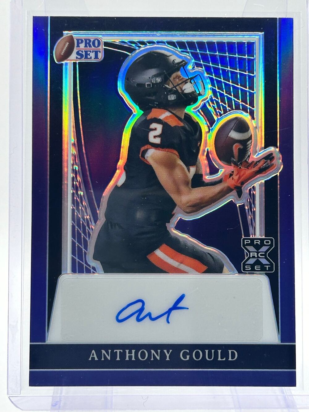 2024 Leaf Pro Set Metal Anthony Gould Rookie Purple Auto 15/15 SP Colts RC